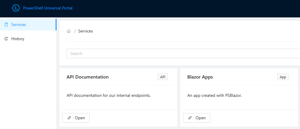 PowerShell Universal Portal